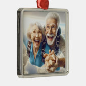 Fantasy Niedlich Two People Skydiving Ornament Aus Metall (Rechts)