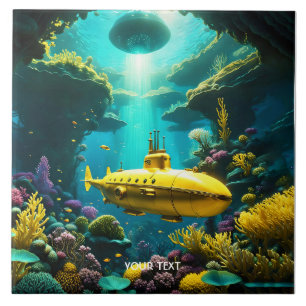 Fantasy Niedlich U-Boot-Pflanze Fliese