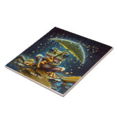 Fantasy Niedlich Umbrella Frosch Rain Fliese (Seite)