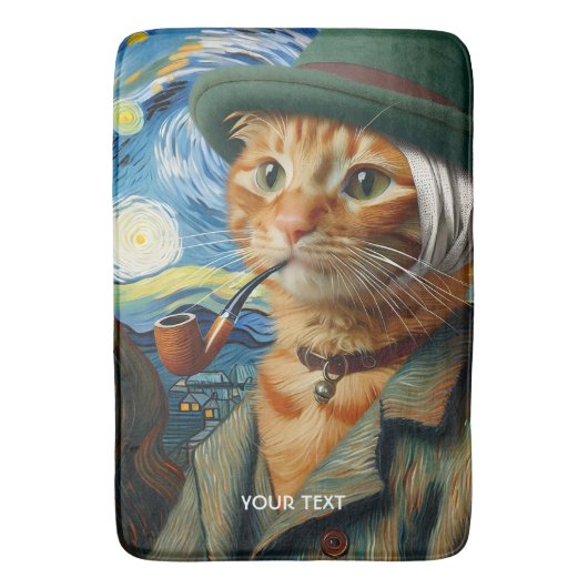 Fantasy Niedlich Van Gogh Hat Badematte (Vorderseite Vertikal)