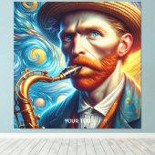Fantasy Niedlich Van Gogh Saxophon Leinwanddruck (Insitu (Holzboden))
