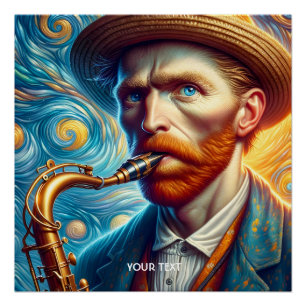 Fantasy Niedlich Van Gogh Saxophon Poster