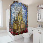 Fantasy Niedlich verkleidete Glasburg Duschvorhang (Beispiel)
