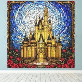 Fantasy Niedlich verkleidete Glasburg Leinwanddruck (Insitu (Holzboden))