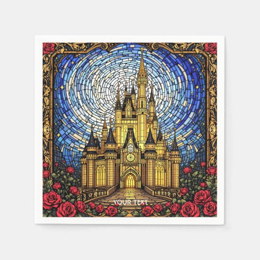 Fantasy Niedlich verkleidete Glasburg Serviette (Vorderseite)