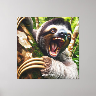 Fantasy Niedlich Very Angry Sloth Leinwanddruck