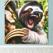 Fantasy Niedlich Very Angry Sloth Leinwanddruck (Insitu (Holzboden))