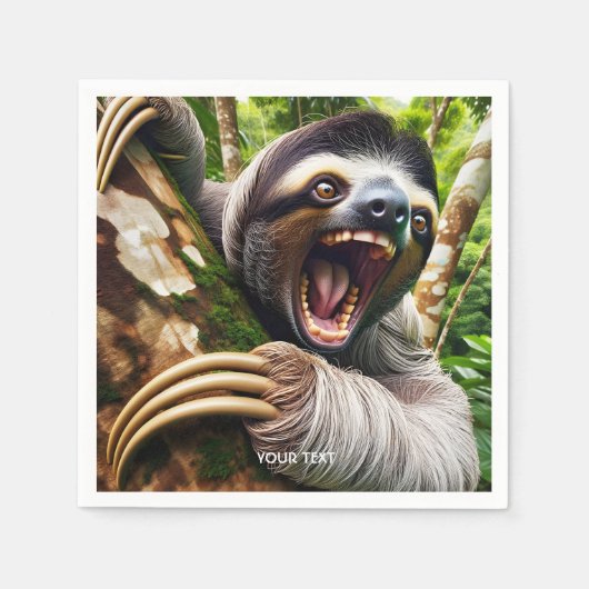 Fantasy Niedlich Very Angry Sloth Serviette (Vorderseite)