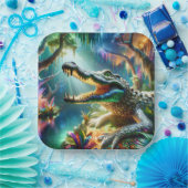 Fantasy Niedlich verzauberter Krokodildschungel Pappteller (Party)