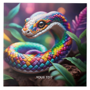 Fantasy Niedlich Vibrant Snake Blätter Fliese
