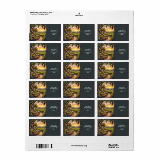 Fantasy Niedlich Vineyard Hütte Fields Adressaufkleber (Vorne)