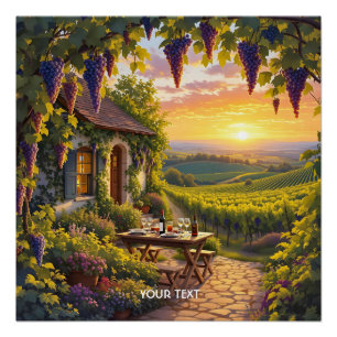 Fantasy Niedlich Vineyard Hütte Fields Poster
