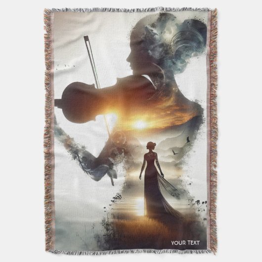 Fantasy Niedlich Violin Girl Decke (Vorderseite Vertikal)