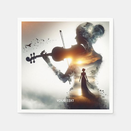 Fantasy Niedlich Violin Girl Serviette (Vorderseite)