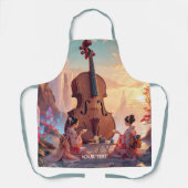 Fantasy Niedlich Violin Girls Tee Schürze (Vorderseite)