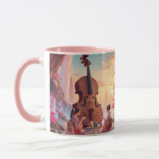 Fantasy Niedlich Violin Girls Tee Tasse (Links)
