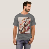 Fantasy Niedlich Violin Notes Blume T-Shirt (Vorne ganz)