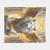 Fantasy Niedlich Vivid Angelic White Lion Fleecedecke (Vorderseite (Horizontal))