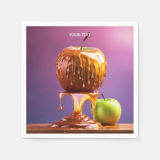 Fantasy Niedlich Vivid Apple Caramel Syrup Serviette (Vorderseite)