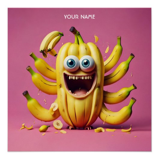 Fantasy Niedlich Vivid Banana Funny Creative Poster (Vorderseite)