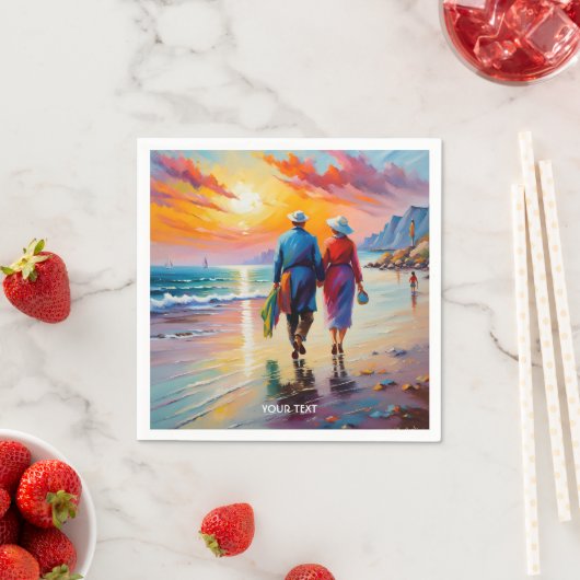 Fantasy Niedlich Vivid Beach Sunset Liebe Serviette (Beispiel)