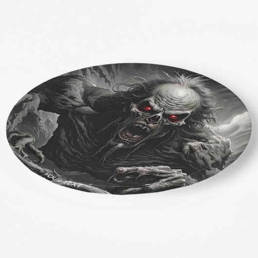 Fantasy Niedlich Vivid Beängstigender Horror Kreat Pappteller (Schrägansicht)