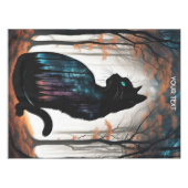 Fantasy Niedlich Vivid Black Cat Forest Tischdecke (Vorderseite (Horizontal))