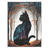 Fantasy Niedlich Vivid Black Cat Forest Tischdecke (Vorderseite)