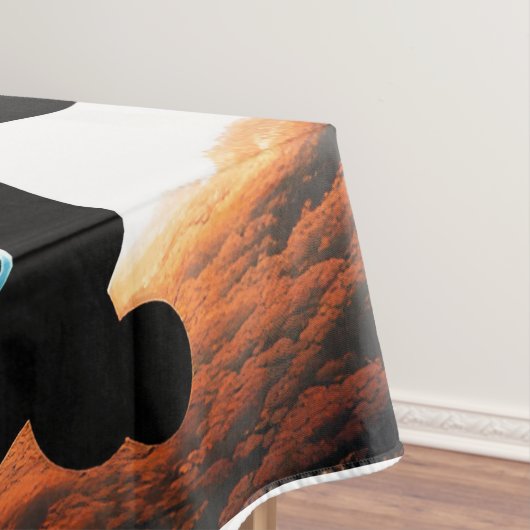 Fantasy Niedlich Vivid Black Cat Forest Tischdecke (Beispiel)