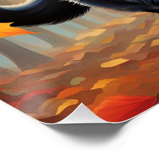 Fantasy Niedlich Vivid Black Jumping Cat Poster (Ecke)