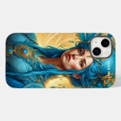 Fantasy Niedlich Vivid Blue Schönes Mädchen Case-Mate iPhone Hülle (Rückseite (Horizontal))