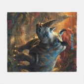 Fantasy Niedlich Vivid Blume Majestic Rhino Fleecedecke (Vorderseite (Horizontal))