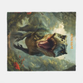 Fantasy Niedlich Vivid Blume Majestic T-Rex Fleecedecke (Vorderseite (Horizontal))
