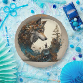 Fantasy Niedlich Vivid Blume Wolf Wizard Pappteller (Party)