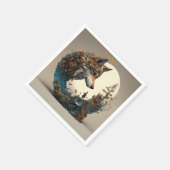 Fantasy Niedlich Vivid Blume Wolf Wizard Serviette (Ecke)
