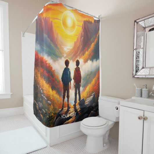 Fantasy Niedlich Vivid Boys Sun River Duschvorhang (Beispiel)