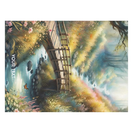 Fantasy Niedlich Vivid Bridge Morning River Tischdecke (Vorderseite (Horizontal))