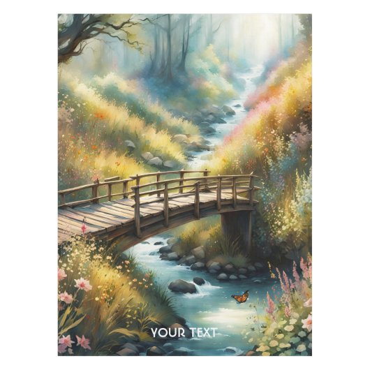 Fantasy Niedlich Vivid Bridge Morning River Tischdecke (Vorderseite)