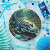 Fantasy Niedlich Vivid Cartoon Alligator Forest Pappteller (Party)