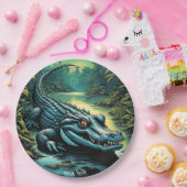 Fantasy Niedlich Vivid Cartoon Alligator Forest Pappteller (Party)