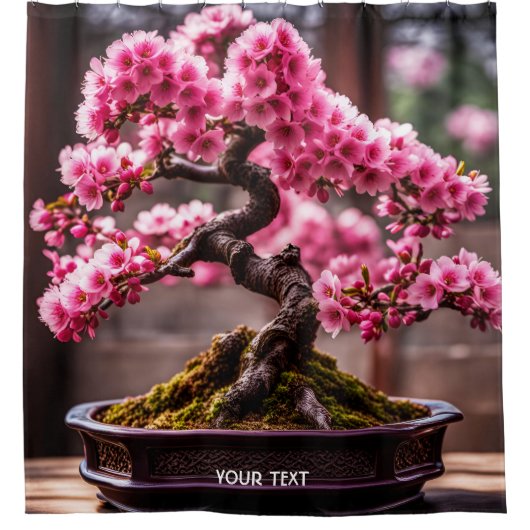 Fantasy Niedlich Vivid Cherry Tree Blossom Duschvorhang (Vorderseite)