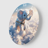 Fantasy Niedlich Vivid Cloud Elephant Sky Große Wanduhr (Winkel)