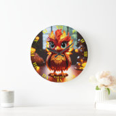 Fantasy Niedlich Vivid Cool Baby Phoenix Große Wanduhr (Zuhause)