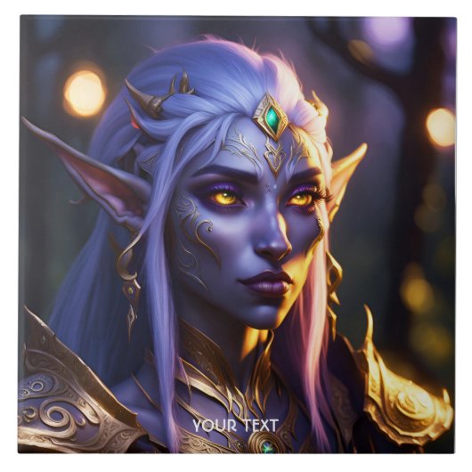Fantasy Niedlich Vivid Dark Lila Portrait Fliese (Vorderseite)