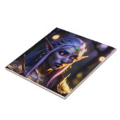 Fantasy Niedlich Vivid Dark Lila Portrait Fliese (Seite)