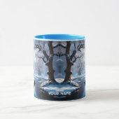 Fantasy Niedlich Vivid Deer Winter River Tasse (Zentrum)