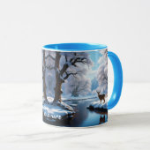 Fantasy Niedlich Vivid Deer Winter River Tasse (VorderseiteRechts)