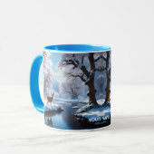 Fantasy Niedlich Vivid Deer Winter River Tasse (Vorderseite Links)