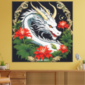Fantasy Niedlich Vivid Dragon Blume Blätter Leinwanddruck (Insitu (Wohnzimmer))