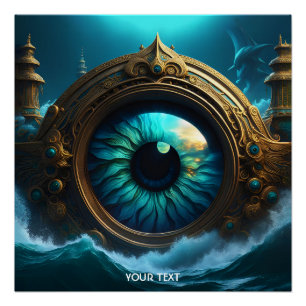 Fantasy Niedlich Vivid Eye Ocean Storm Poster